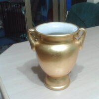 Gold Colored Vase with 2 Handles