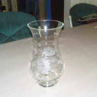 Clear Vase with Etching