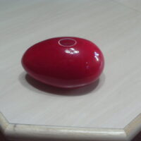 Red Egg-Shaped Vase