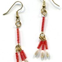 Pretty Red and White Dangle Earrings