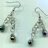 Elegant Carnival Glass Dangle Earrings