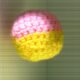 Crochet Catnip Cat Toy Ball (Yellow & Pink)