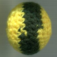 Crochet Catnip Cat Toy Ball (Dark Green & Yellow)