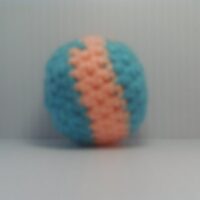 Crochet Catnip Cat Toy Ball (Aqua & Lt. Orange)