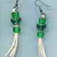 Green and Leather Earring Dangles
