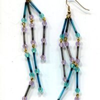 Beautiful Blue and Lavender Dangle Earrings
