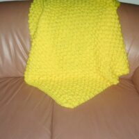 Bright Yellow Bubbles Crochet Lap Afghan